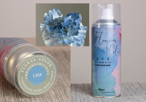 Фарба для квітів №135 перламутрова (блакитна) (спрей 450 мл)
