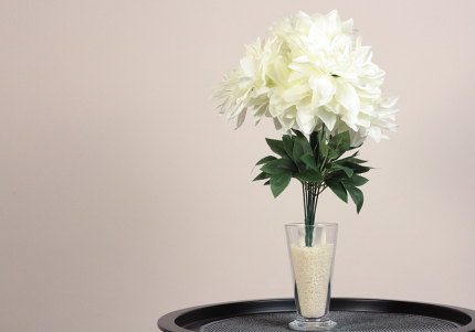 Жоржина декоративна №S01 білий букет (9шт) (45см) (С30695)