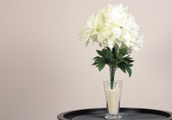 Жоржина декоративна №S01 білий букет (9шт) (45см) (С30695)