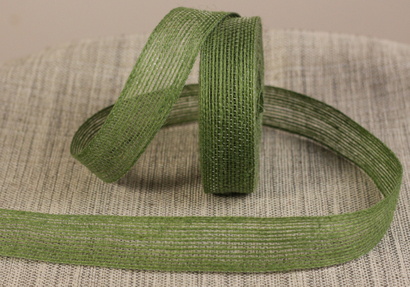 Стрічка з мішковини  (2,5 см *10 м), зелений(1рулон)