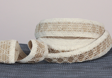 Стрічка з мішковини в'язана №193 (4,0 см *10 м), натуральний (1рулон) Стрічка з мішковини в'язана №193 (4,0 см *10 м), натуральний (1рулон)