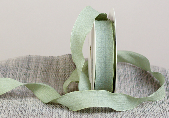 Стрічка "Хвиляста" (жатка) (2,5 см *9 м), оливковий  (№085) (1рулон)