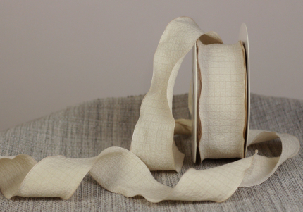 Стрічка "Хвиляста" (жатка) (4 см *9 м), бежевий (№064) (1рулон)