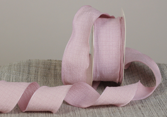 Стрічка "Хвиляста" (жатка) (4 см *9 м), рожевий (№155) (1рулон)