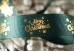 Репсова новорічна стрічка "Merry Christmas-2" зелена (2,5 см *23 м)(1рулон)