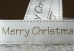 Атласна новорічна стрічка "Merry Christmas" з ягідкою біла (4,0 см *23 м) (1рулон)