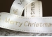 Атласна новорічна стрічка "Merry Christmas" з ягідкою молочний (4,0 см *23 м) (1рулон)