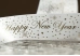 Атласна новорічна стрічка "Happy New Year" з салютом біла (4,0 см *23 м) (1рулон)