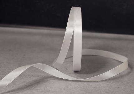 Стрічка атласна 0,9 см, білий (№01)