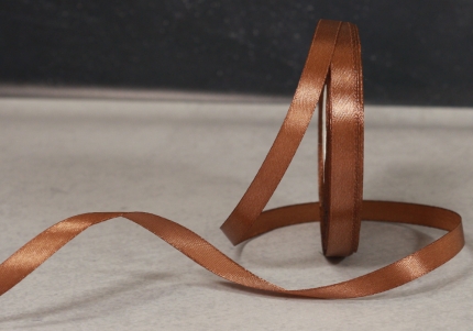 Стрічка атласна 0,9 см, коричневий (теплий) (№106)
