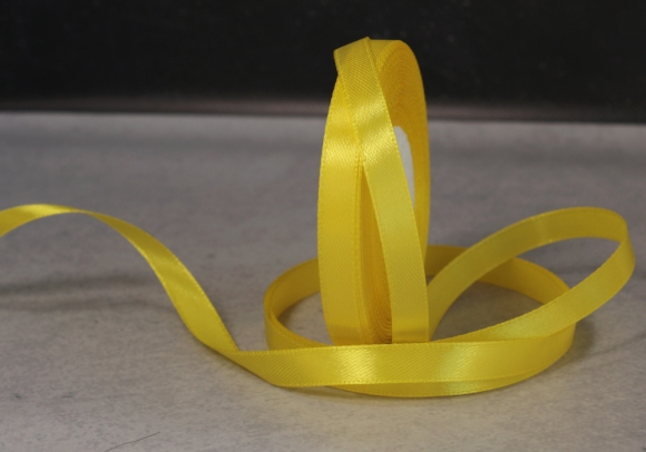 Стрічка атласна 1,2 см, жовтий (№15)