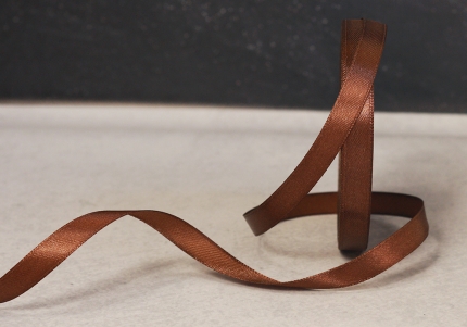 Стрічка атласна 0,6 см,  шоколадний (№177)