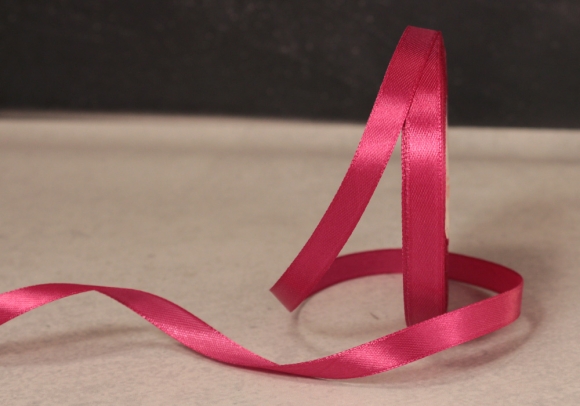 Стрічка атласна 0,6 см, темно-малиновий (№28)