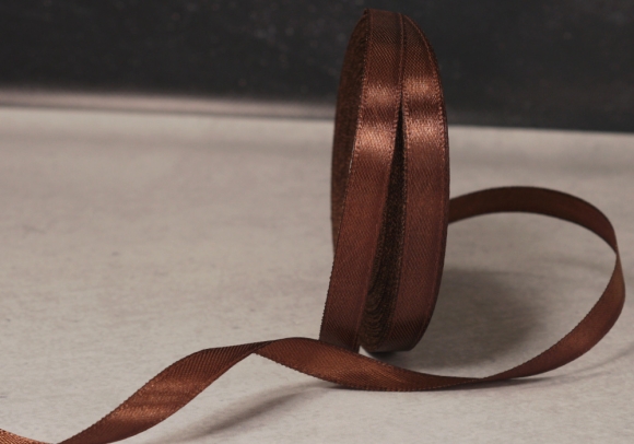 Стрічка атласна 1,2 см, коричневий (№32)