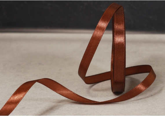 Стрічка атласна 1,2 см, червоно-коричневий (№74)