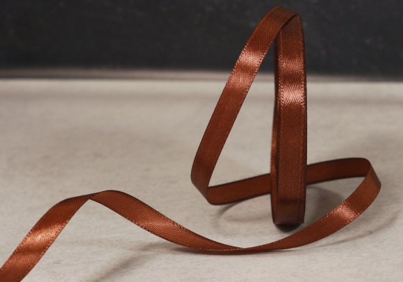 Стрічка атласна 1,2 см, червоно-коричневий (№74)