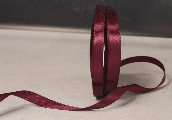 Стрічка атласна 0,9 см, вишневий (№83)