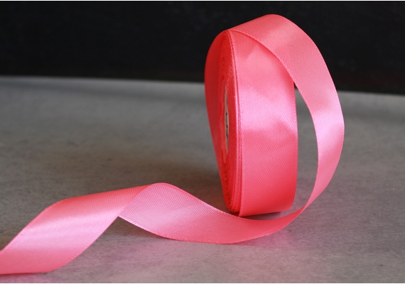Стрічка атласна 2,5 см,  рожевий насичений (№05)