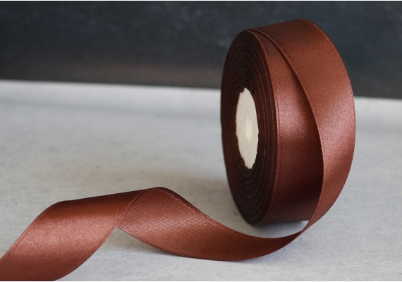 Стрічка атласна 2,5 см,  шоколадний (№177)