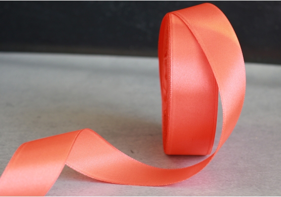 Стрічка атласна 2,5 см,  світло-червоний (№25)