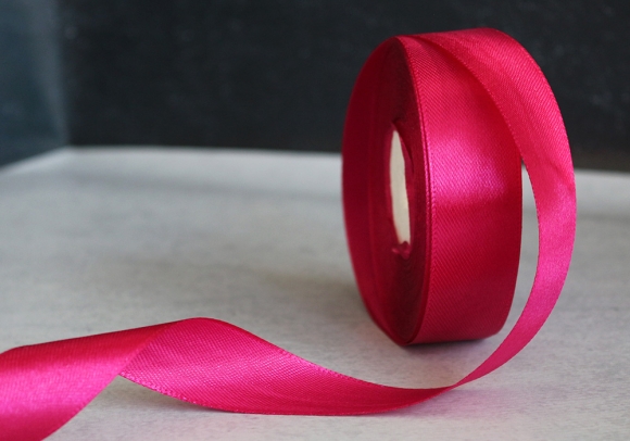 Стрічка атласна 2,5 см,  темно-малиновий (№28)
