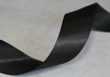 Стрічка атласна 1,2 см, чорний (№39)