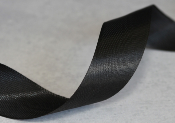 Стрічка атласна 1,2 см, чорний (№39)