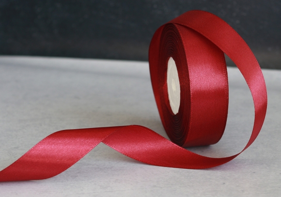 Стрічка атласна 2,5 см,  бордовий (№48)