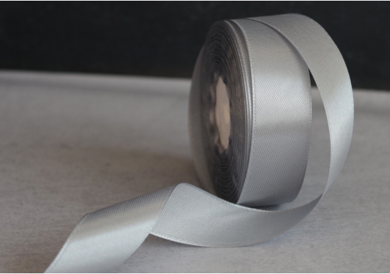 Стрічка атласна 2,5 см,  срібний (№59)