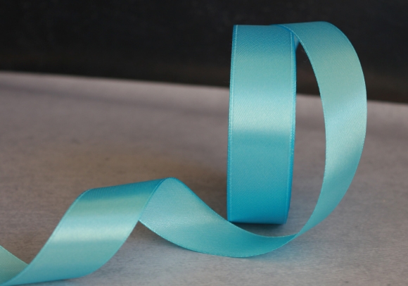 Стрічка атласна 2,5 см,  світло-бірюзовий (№62)