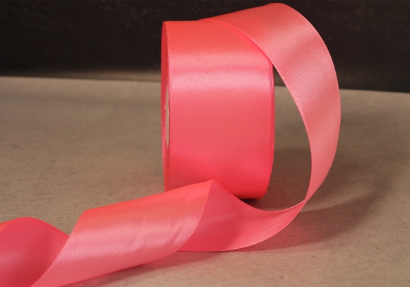 Стрічка атласна 7,5 см, рожевий насичений (№05)