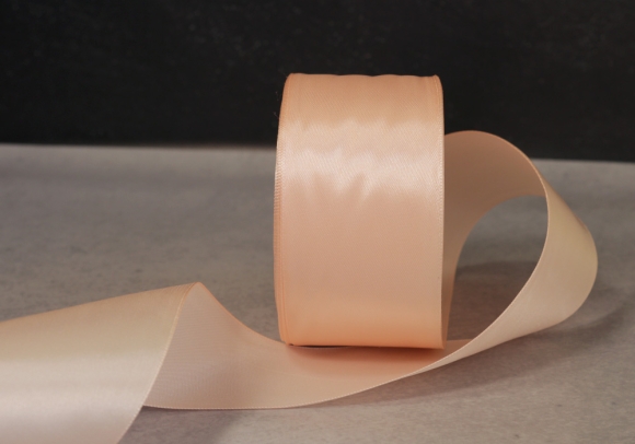 Стрічка атласна 7,5 см, ніжно-персиковий (№07)