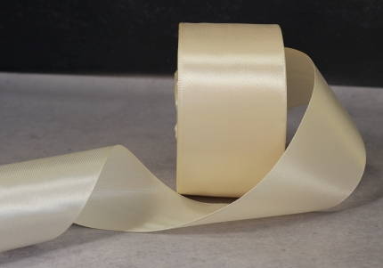 Стрічка атласна 4 см, кремовий (№08)