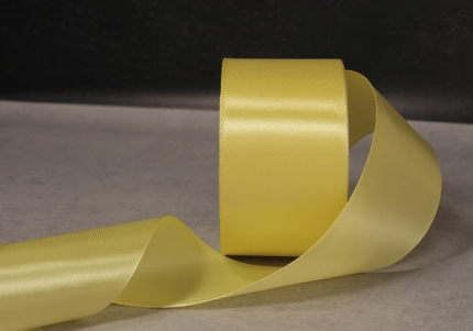 Стрічка атласна 5 см *33м, світло-жовтий (№10)