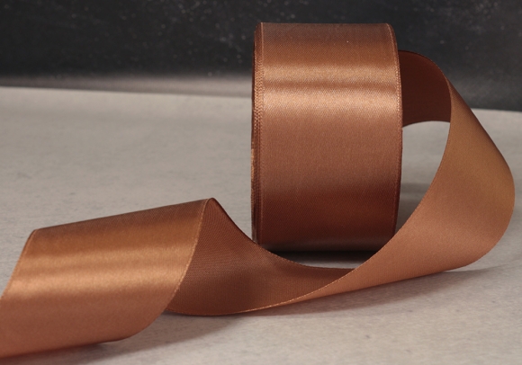 Стрічка атласна 5 см, коричневий (теплий) (№106)