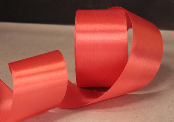 Стрічка атласна 4 см, яскраво-червоний (№163)