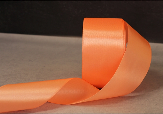 Стрічка атласна 5 см, персиковий (насичений) (№22)