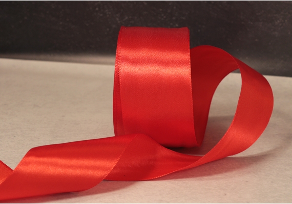 Стрічка атласна 7,5 см, червоний (№26) Стрічка атласна 7,5 см, червоний (№26)