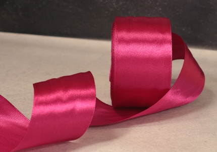 Стрічка атласна 7,5 см, темно-малиновий (№28)