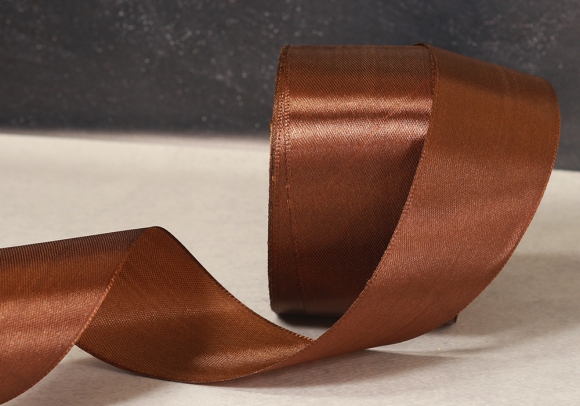Стрічка атласна 5 см, коричневий (№32)