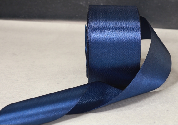 Стрічка атласна 7,5 см, морський-синій (№38) Стрічка атласна 7,5 см, морський-синій (№38)