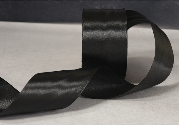 Стрічка атласна 7,5 см, чорний (№39) Стрічка атласна 7,5 см, чорний (№39)