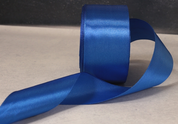 Стрічка атласна 7,5 см, темно-синій (№40)