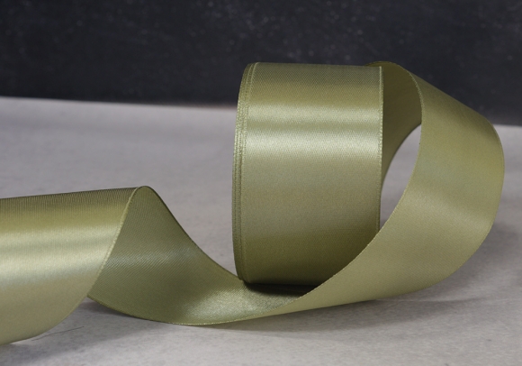 Стрічка атласна 5 см, жовто-оливковий (№55)