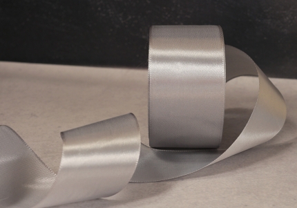 Стрічка атласна 5 см *33м, срібний (№59)