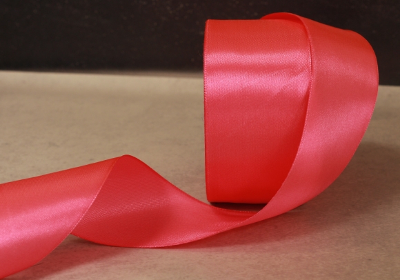 Стрічка атласна 4 см, кораловий (№68)