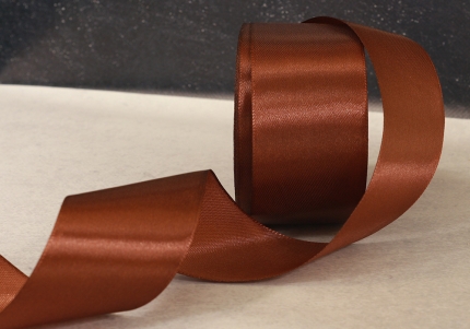 Стрічка атласна 4 см, червоно-коричневий (№74)