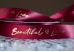 Стрічка атласна з надписом "Beautiful Love" (2,5 см *30 м), бордовий (№010)