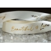 Стрічка атласна з надписом "Beautiful Love" (2,5 см *30 м), молочний (№168)