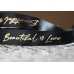 Стрічка атласна з надписом "Beautiful Love" (2,5 см *30 м), чорний (№171)